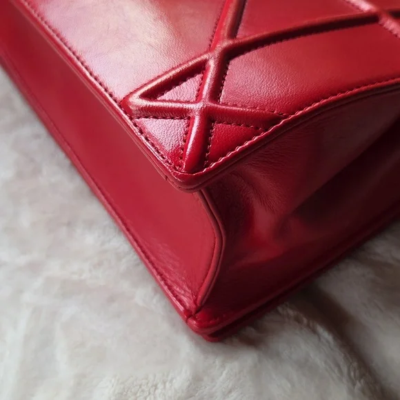 Dior Diorama Red Leather Shoulder/Crossbody Bag with Silver Hardware - Picture 8 of 10